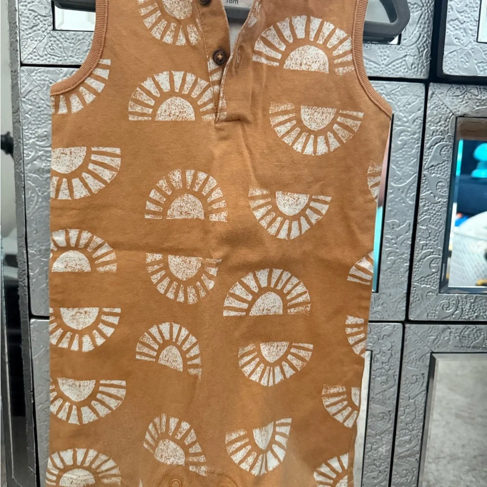 Carter's Cream Tee with Mustard Neck Trim